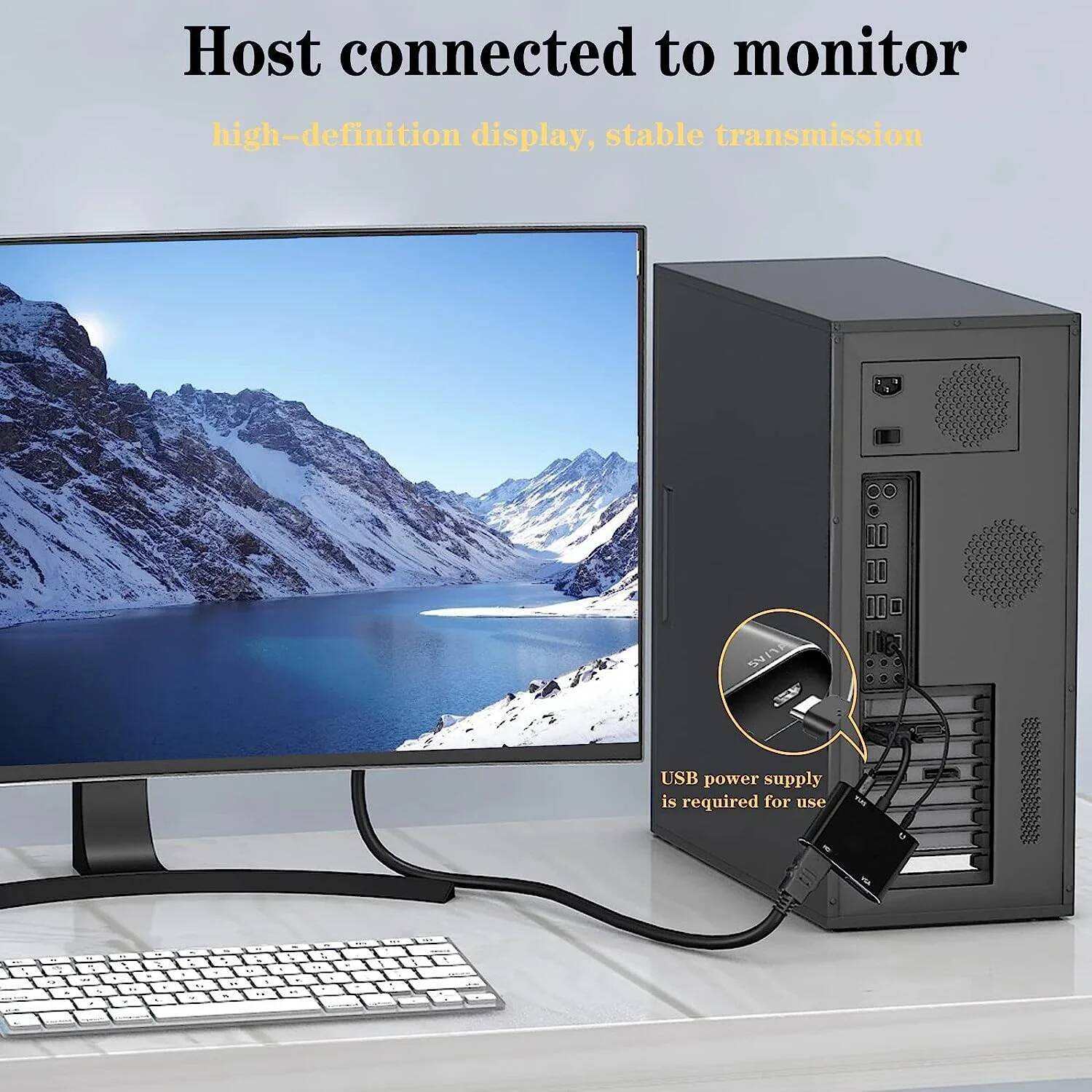 3.5mm Audio and VGA to HDMI-co - Dual Monitor Desk Setup recensie en prijs