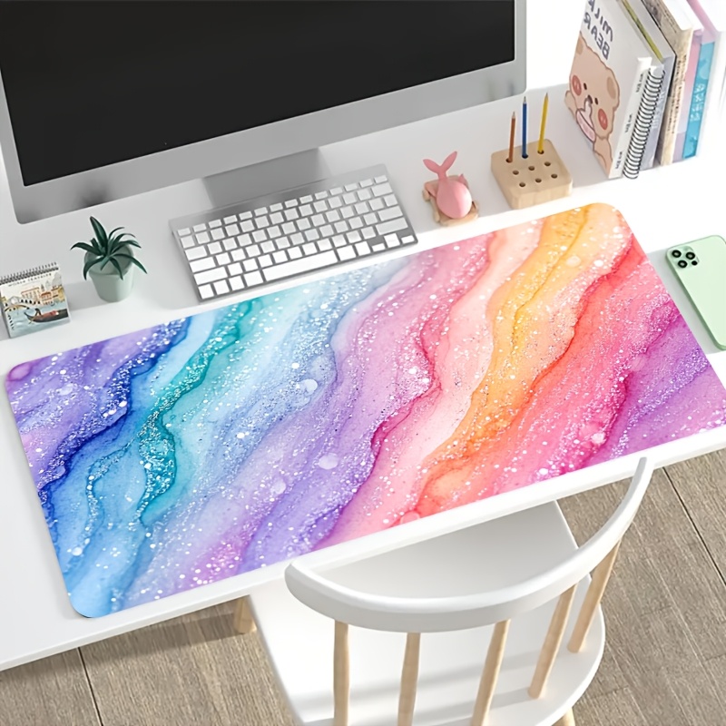 Vibrant Rainbow Glitter Marble - Desk Setup In Office recensie en prijs