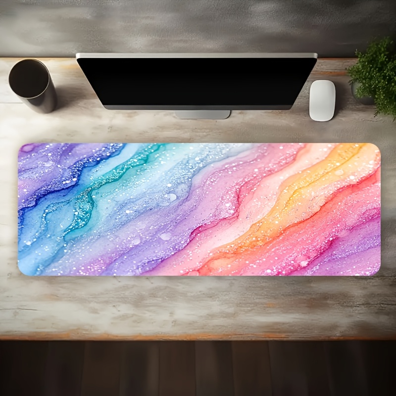 Vibrant Rainbow Glitter Marble - Desk Setup In Office recensie en prijs
