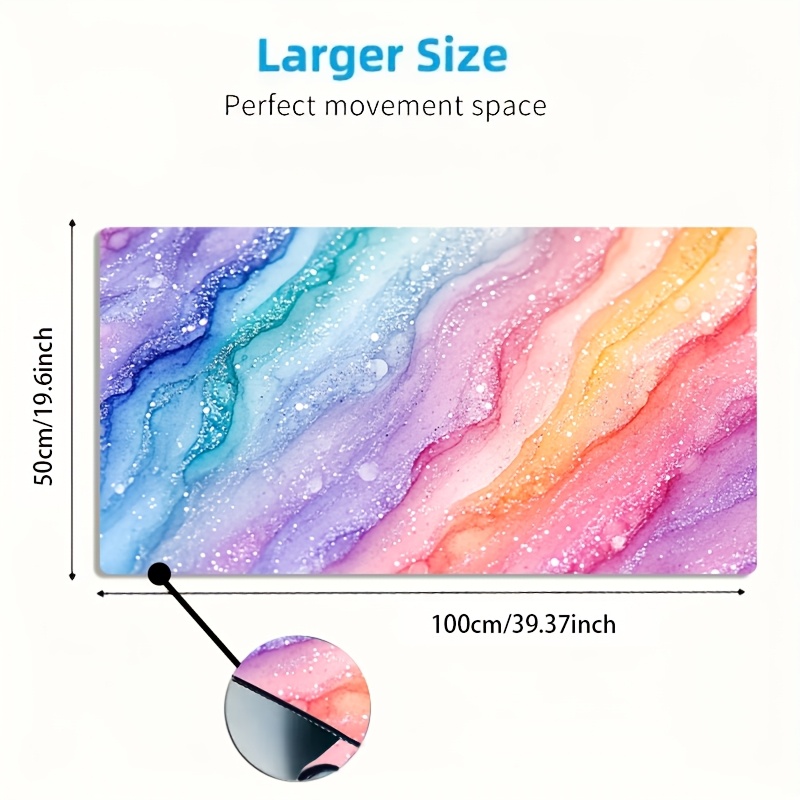 Vibrant Rainbow Glitter Marble - Desk Setup In Office recensie en prijs