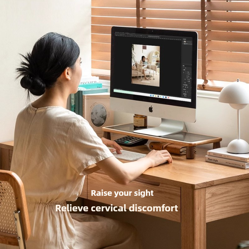 Solid Wood Desktop Monitor Sta - Monitor Riser Wood recensie en prijs
