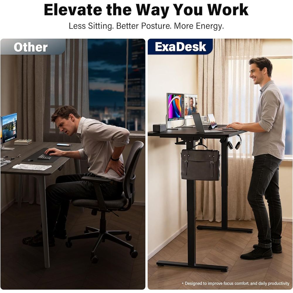 Large 63x30 Electric Adjustabl - Dual Monitor Desk Setup recensie en prijs