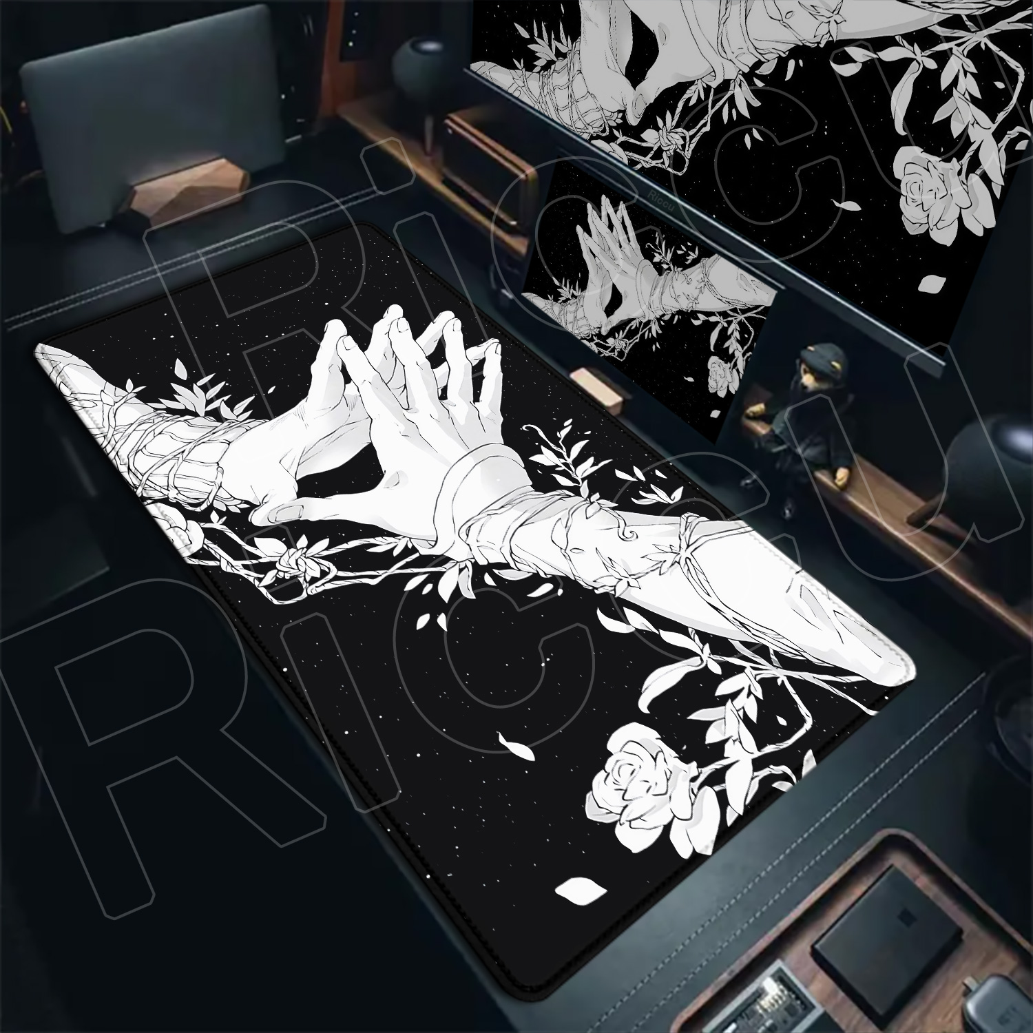 HD Large Black White XXL Gothi - Desk Setup Art recensie en prijs