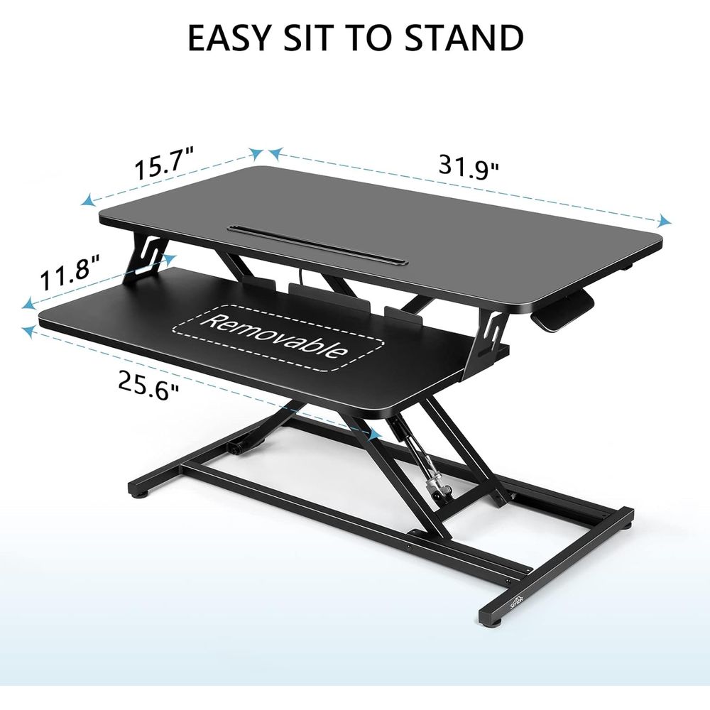 32 Adjustable Height Sit-Stand - Desk Setup With Keyboard Tray recensie en prijs
