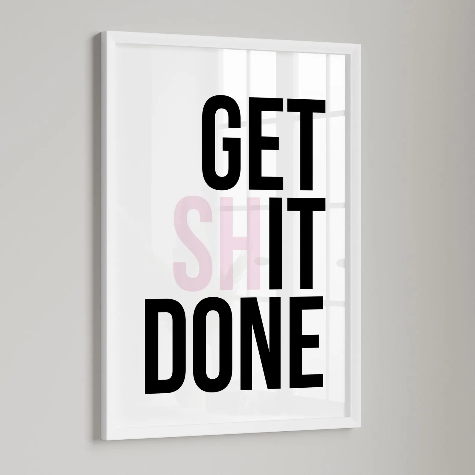 Get shit done, office art, mot - Desk Setup Poster recensie en prijs
