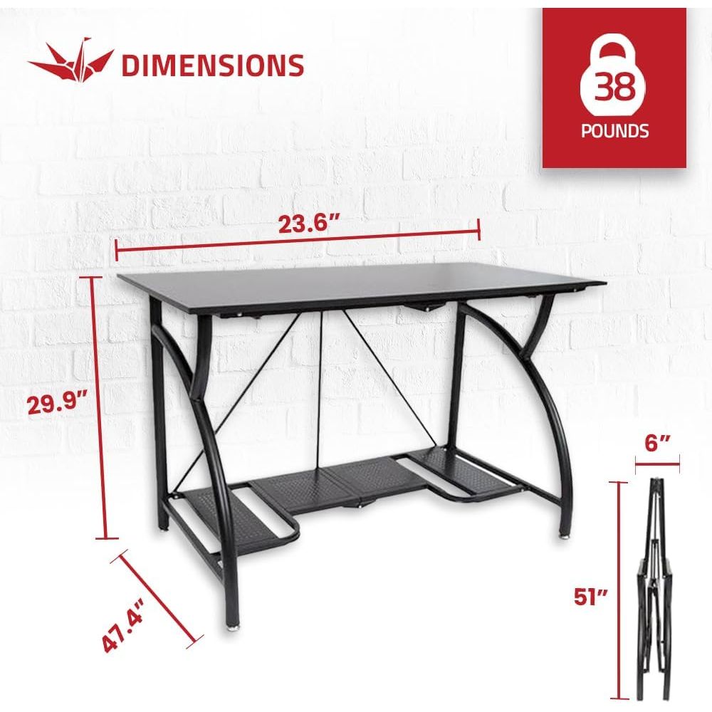 Space-Saving Folding Desk for  - Desk Setup With Laptop And Monitor recensie en prijs