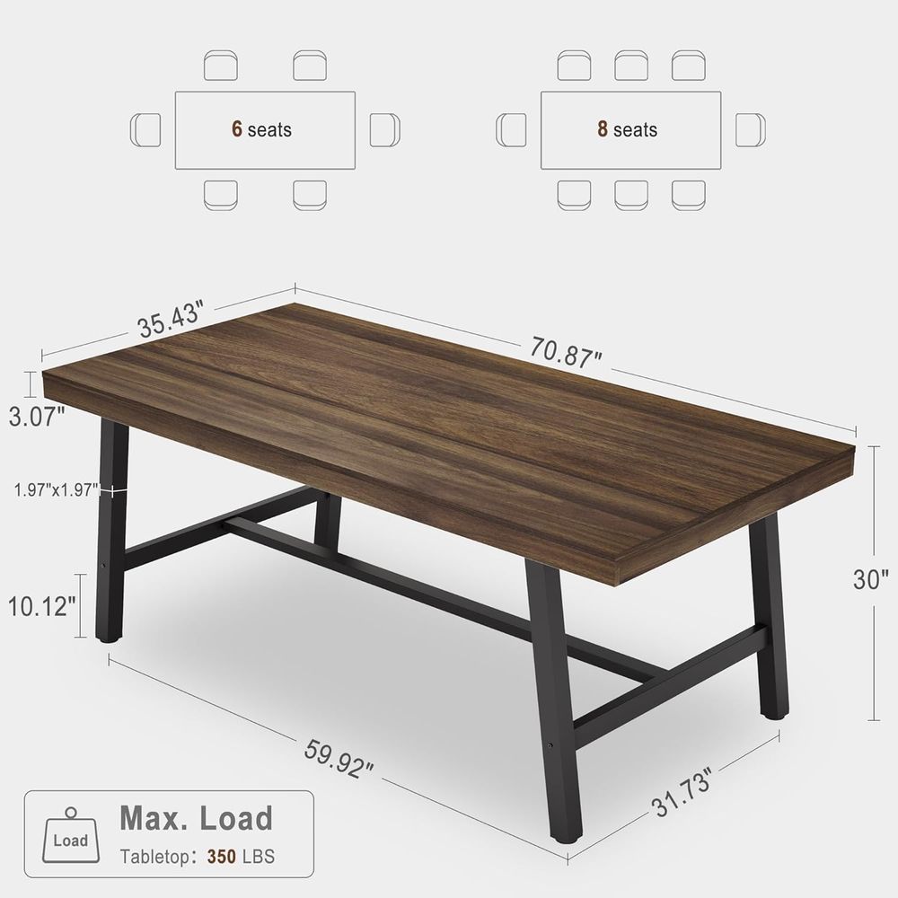 Extra Long Industrial-Style Ru - Dual Monitor Desk Setup recensie en prijs
