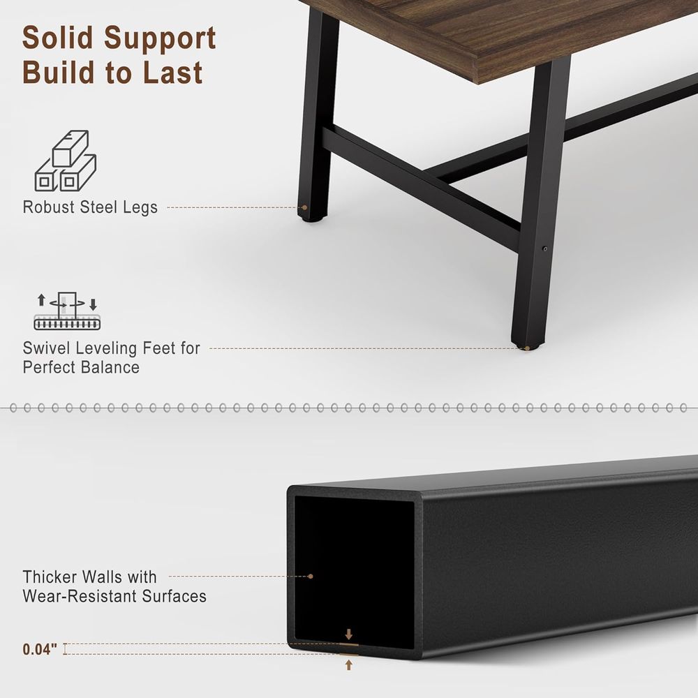 Extra Long Industrial-Style Ru - Dual Monitor Desk Setup recensie en prijs