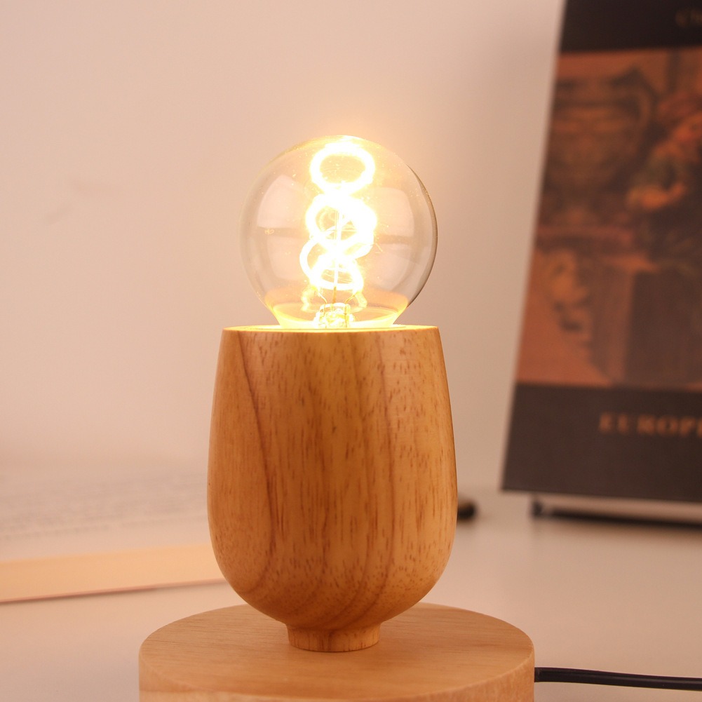 Retro Wood Table Lamp E27 Sock - Desk Setup Vintage recensie en prijs